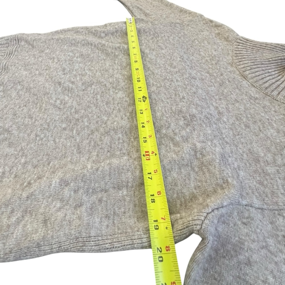 Anthropologie Margarita Tunic Sweater Tan Button Shoulder Detail Mock Neck Sz XS - Picture 8 of 9